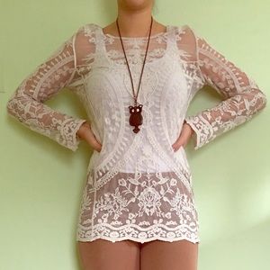 Lace long sleeve shirt